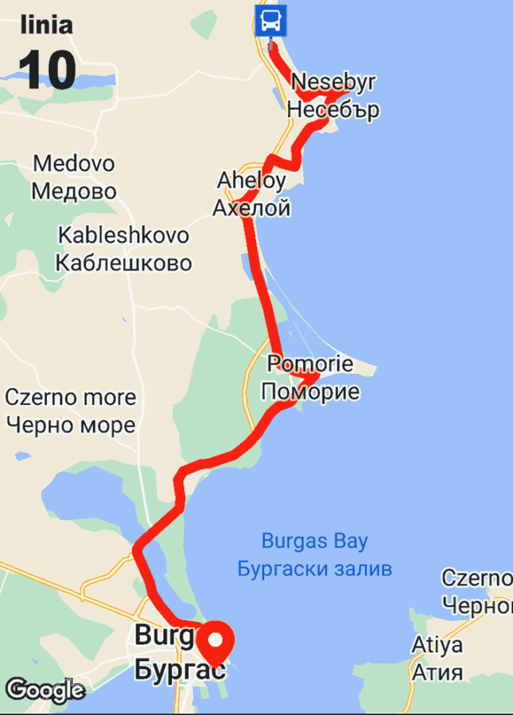 autobus linii 10 | Słoneczny Brzeg