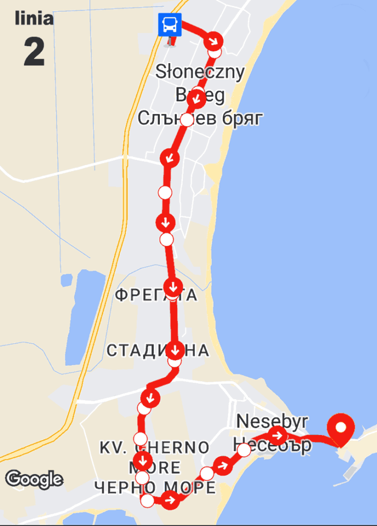 autobus linii 2 | Słoneczny Brzeg