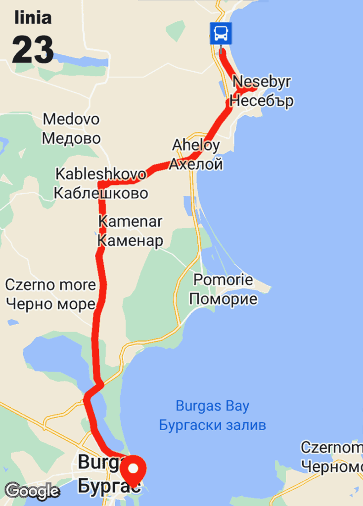 autobus linii 23 | Słoneczny Brzeg