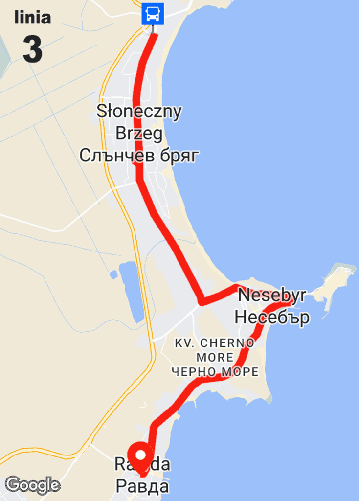 autobus linii 3 | Słoneczny Brzeg