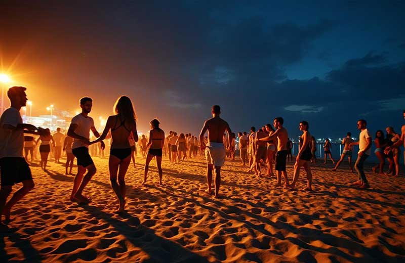 Słoneczny Brzeg Czy Złote Piaski: Który Kurort Wybrać? 3 Dyskoteka taneczna na plaży w Słonecznym Brzegu