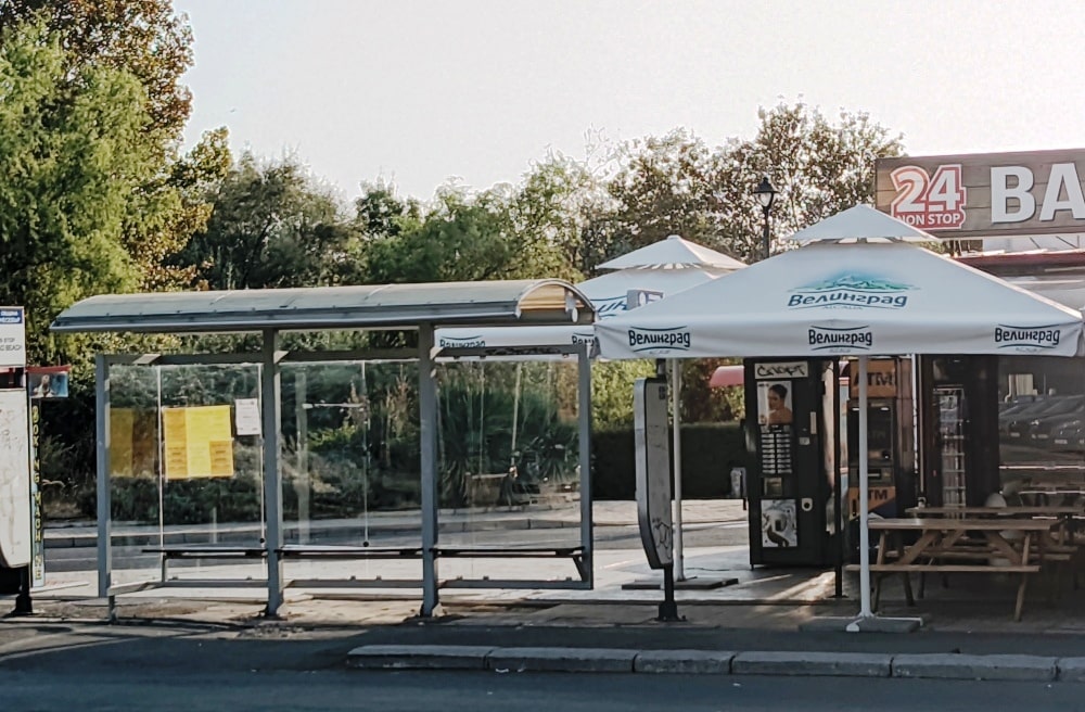 Przystanek autobusowy Cacao Beach (dawna Fregata) w Słonecznym Brzegu — widok ogólny