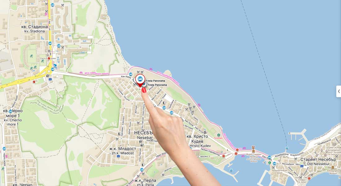 festa panorama na mapie | Słoneczny Brzeg