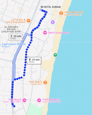 Przystanek Kontinental Sunny Beach na mapie