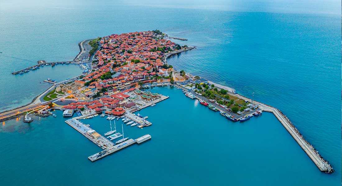 Widok z lotu ptaka na Nesebar