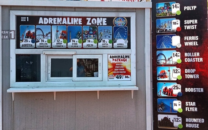 Lunapark Słoneczny Brzeg cennik atrakcji 2026