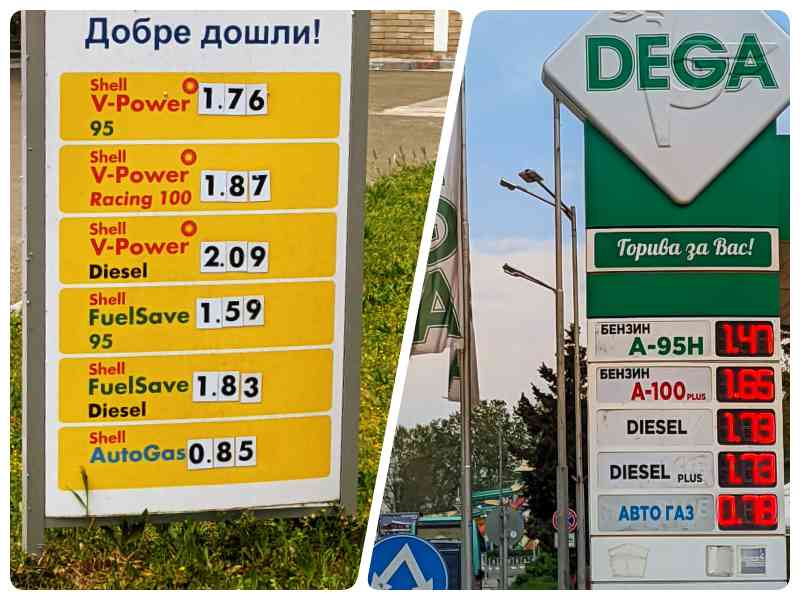 Porównanie cen paliw pomiędzy stacjami benzynowymi DEGA i SHELL w Słonecznym Brzegu